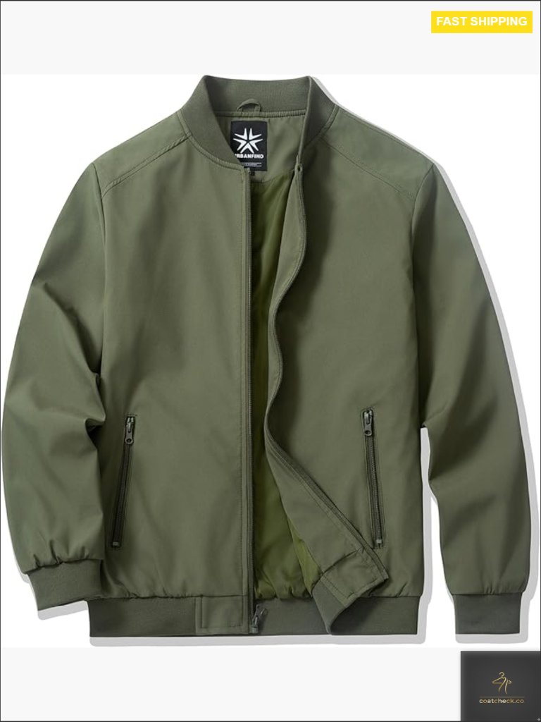 Men's Bomber Jacket Casual Lightweight Windbreaker Spring Fall Fashion Coat